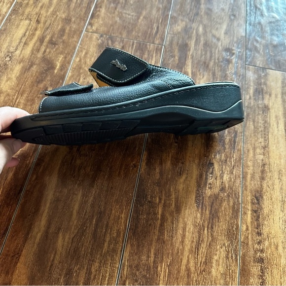 FIDELIO:  Black Leather Women's Sandals - Picture 7 of 7